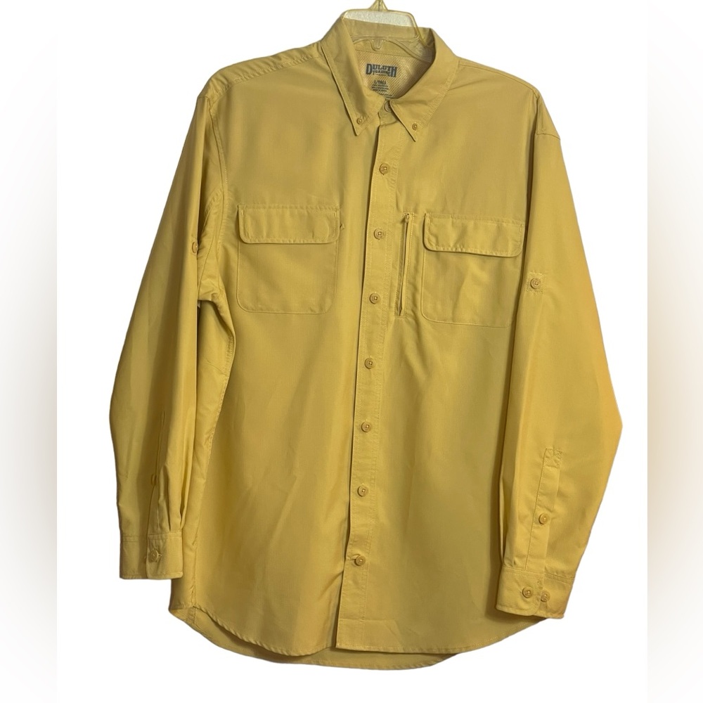 Duluth Trading Co men’s yellow long sleeve shirt. Size large. GUC